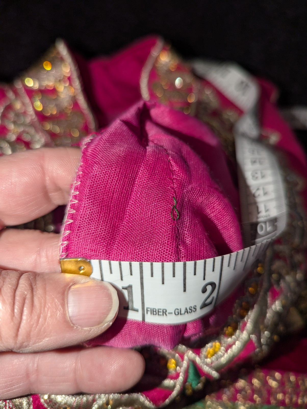 Pink Gold Green Salwar Suit Handmade Embroidered Shirt Only