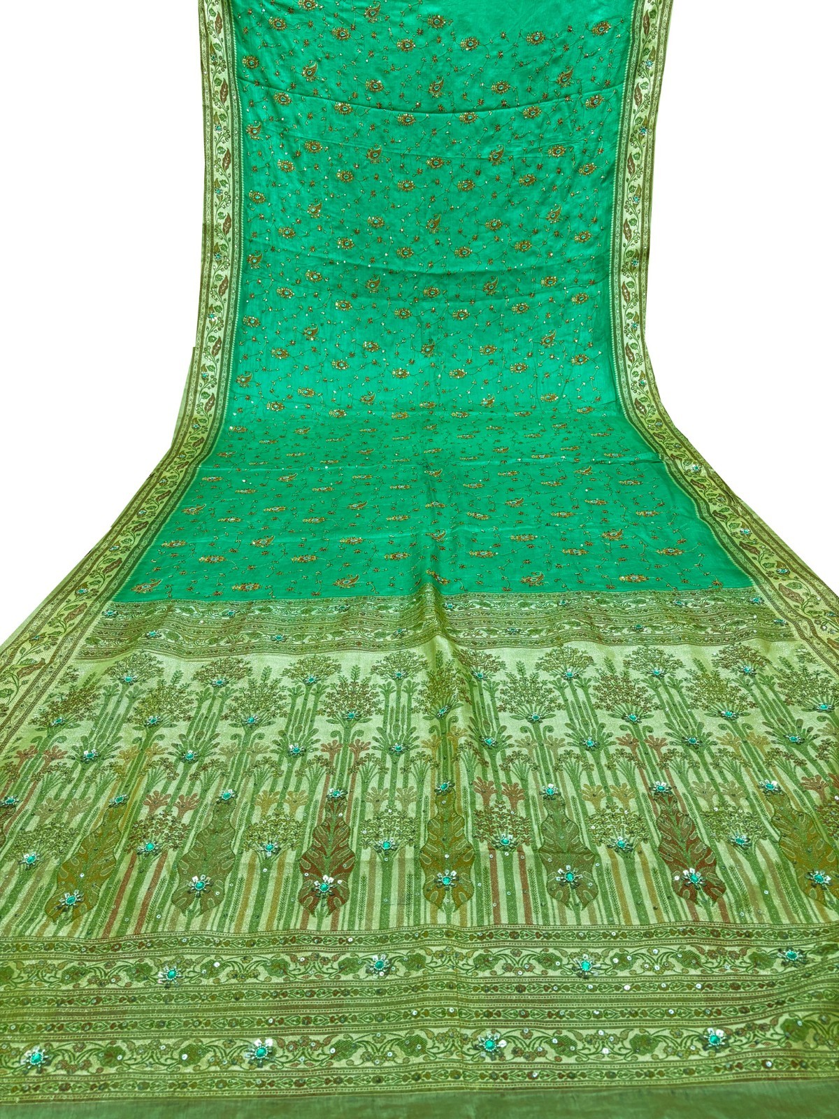 Vintage Tussar Silk Saree, Upcycled Printed Tussah Silk DIY Fabric TS1115