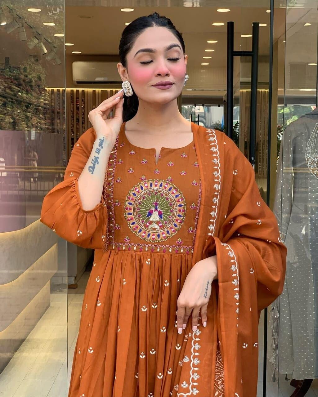 Wedding Wear Stitched Kurta Palazzo Dupatta Set Pakistani Readymade Salwar Suits