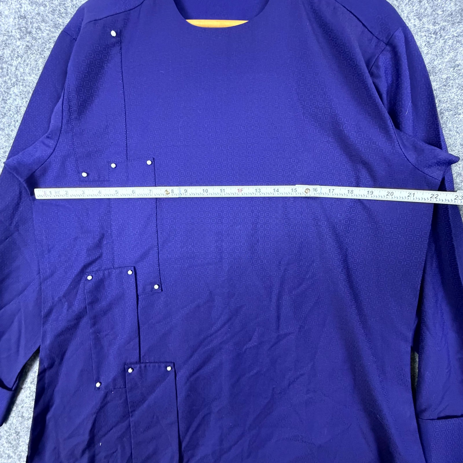 Mens Kurta Royal Blue Crew Neck Beaded Detail Side Slit Shoulder Zip Casual
