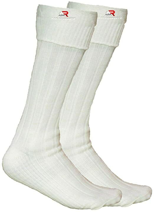 Scottish Irish Off White Kilt Hose Socks Men Size Large Sporrans Flashes New AAR