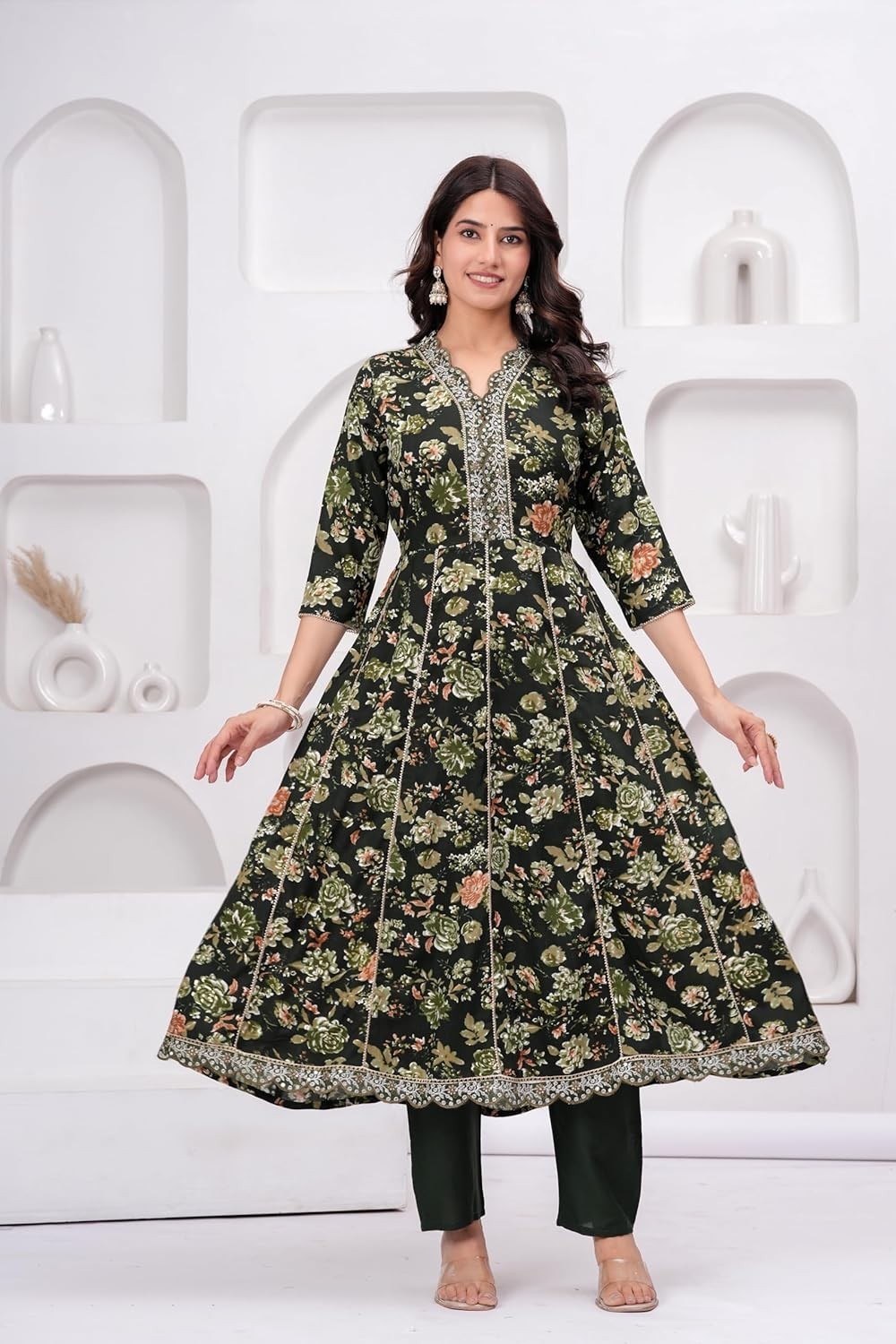 Women’s Rayon Kurta with Pant & Dupatta Set