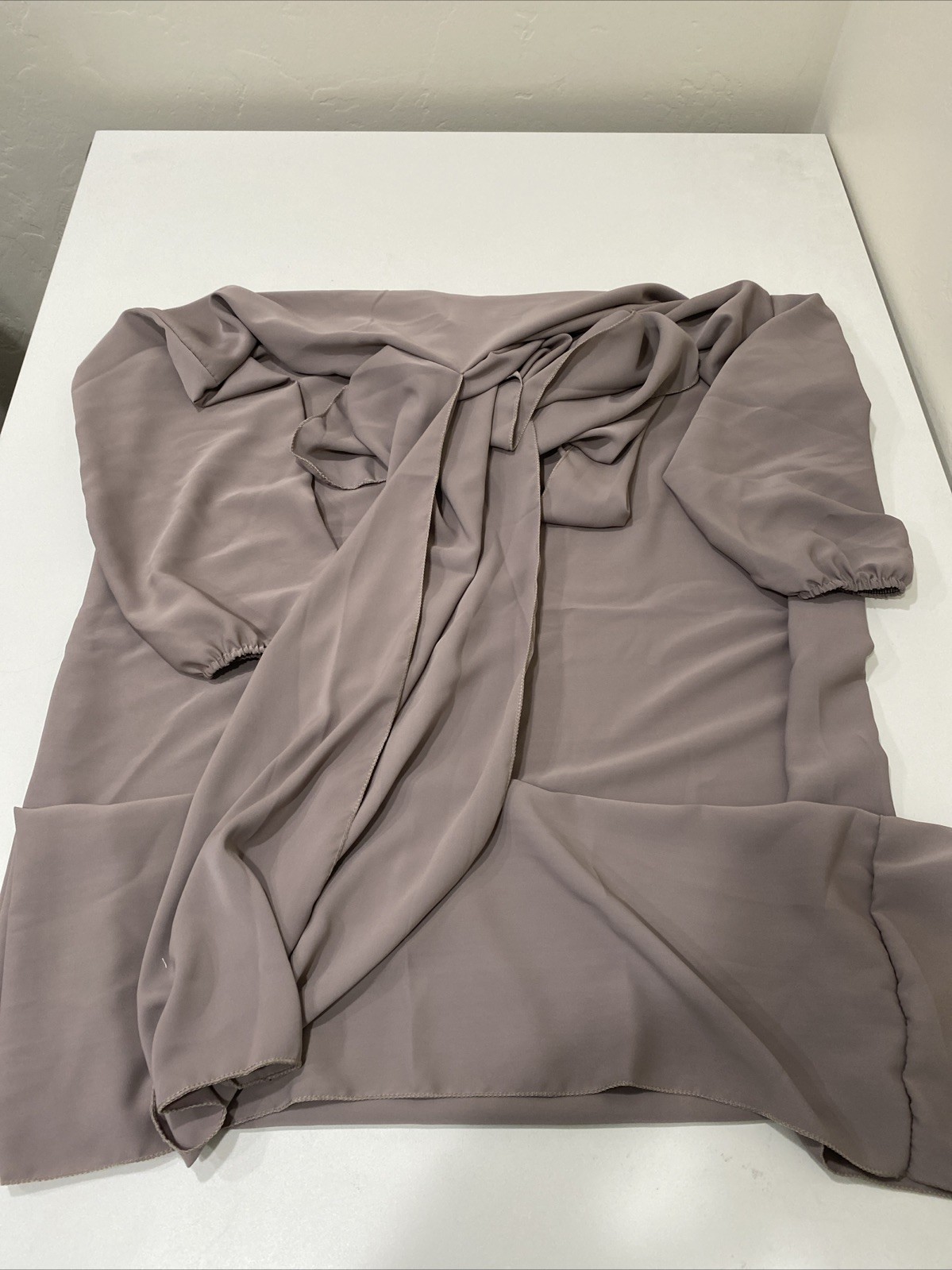 Malaika Abaya With Attached Scarf Light Mocha Size
