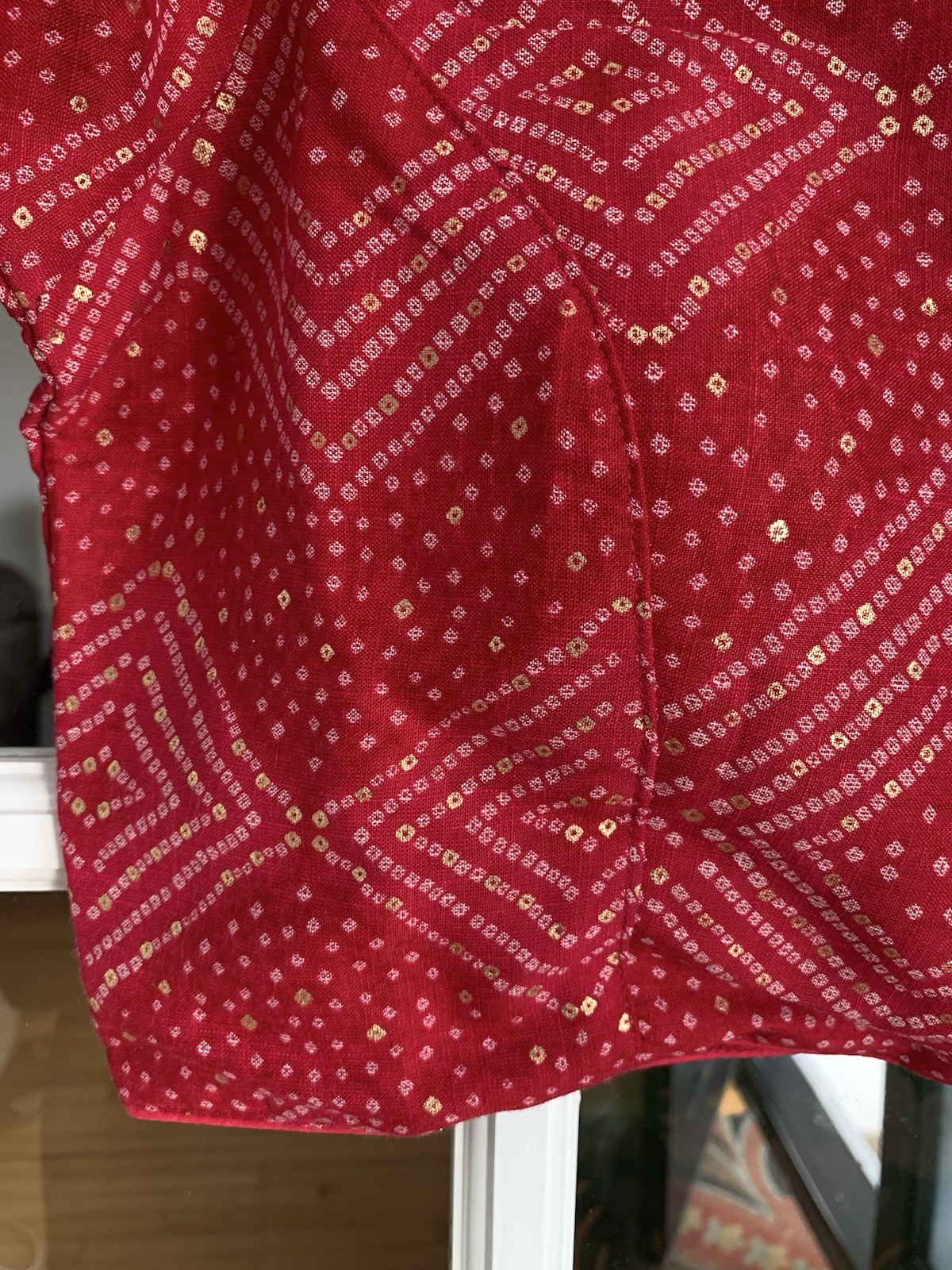 Strawberry Red Bandhani Print Partywear Readymade Choli Blouse For Saree Lehenga