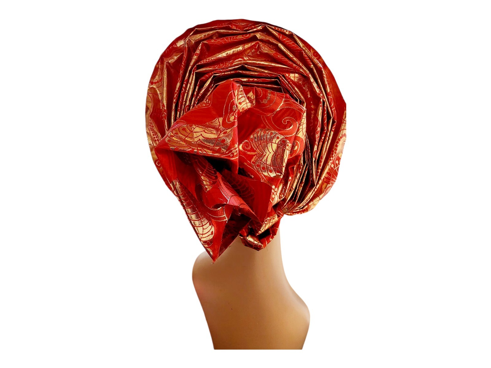 Red & Gold Ready To Wear Headtie