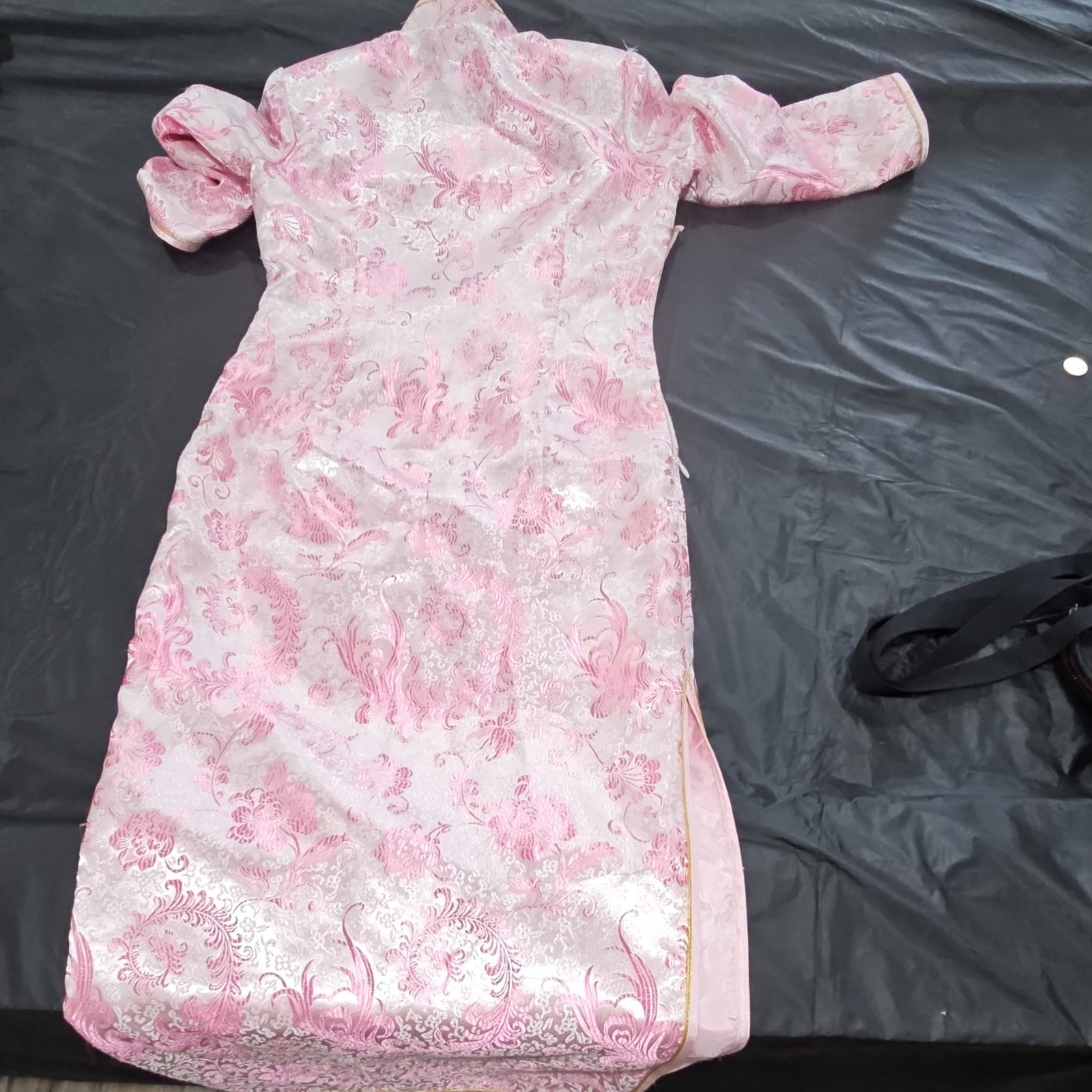 Lover’s Women’s Pink Brocade Satin Cheong-sam Qipao Dress, Size S