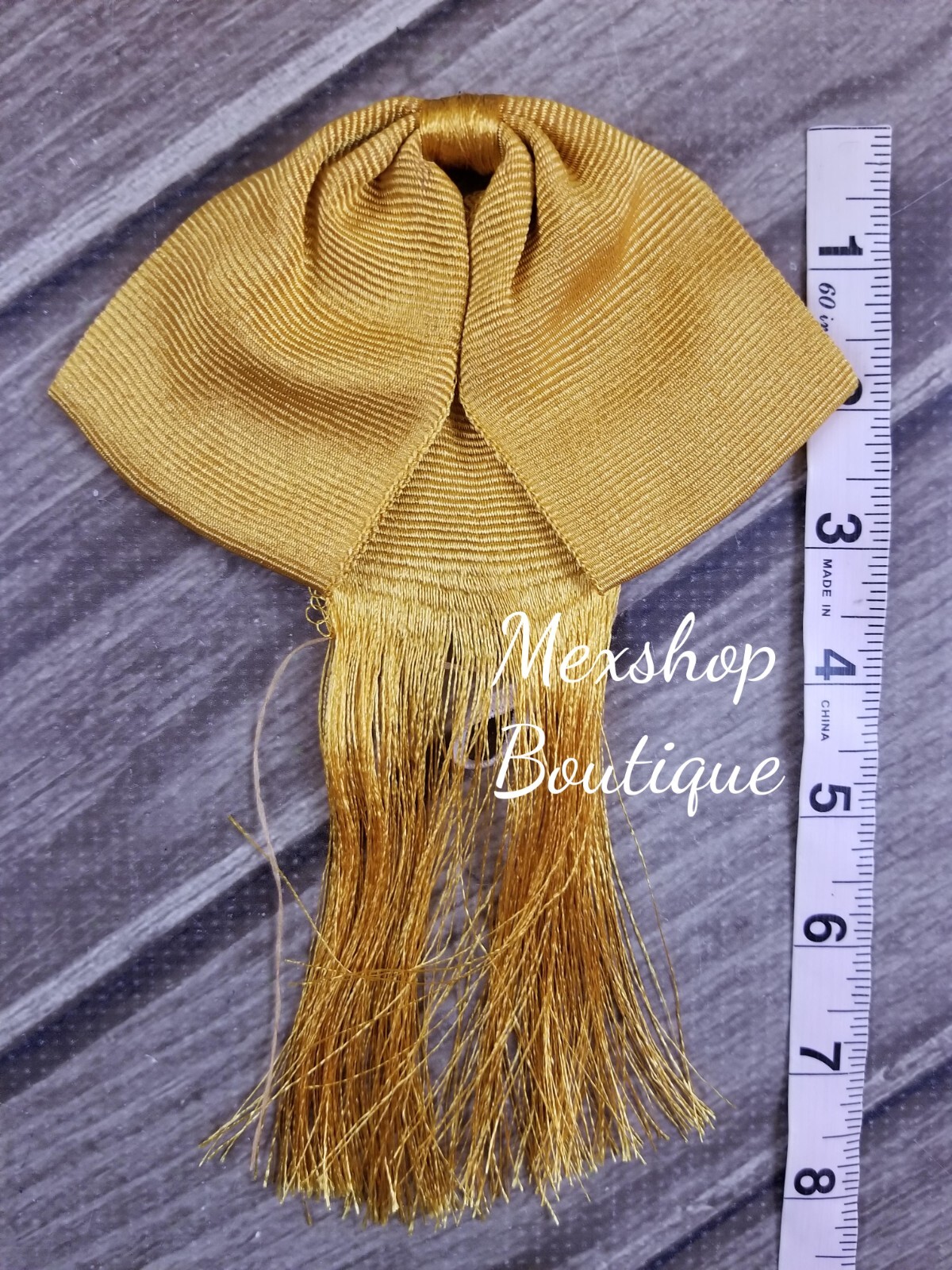 Economic Charro Mexican Bow Tie Handmade for Mexican Tailors, Color Gold