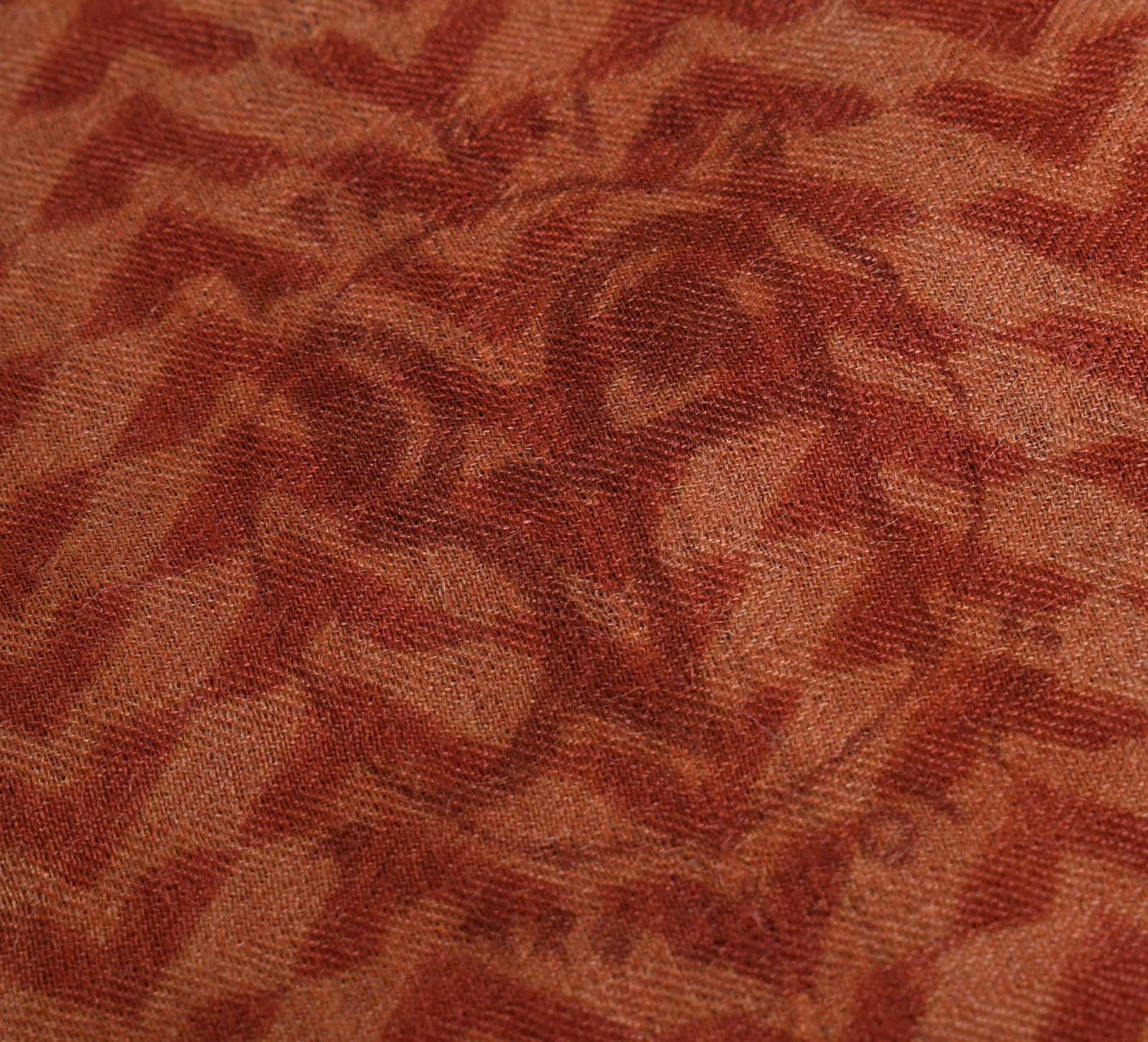 Sushila Vintage Rust Branded Saree Pure Woolen Hand Block Print Soft Sari Fabric