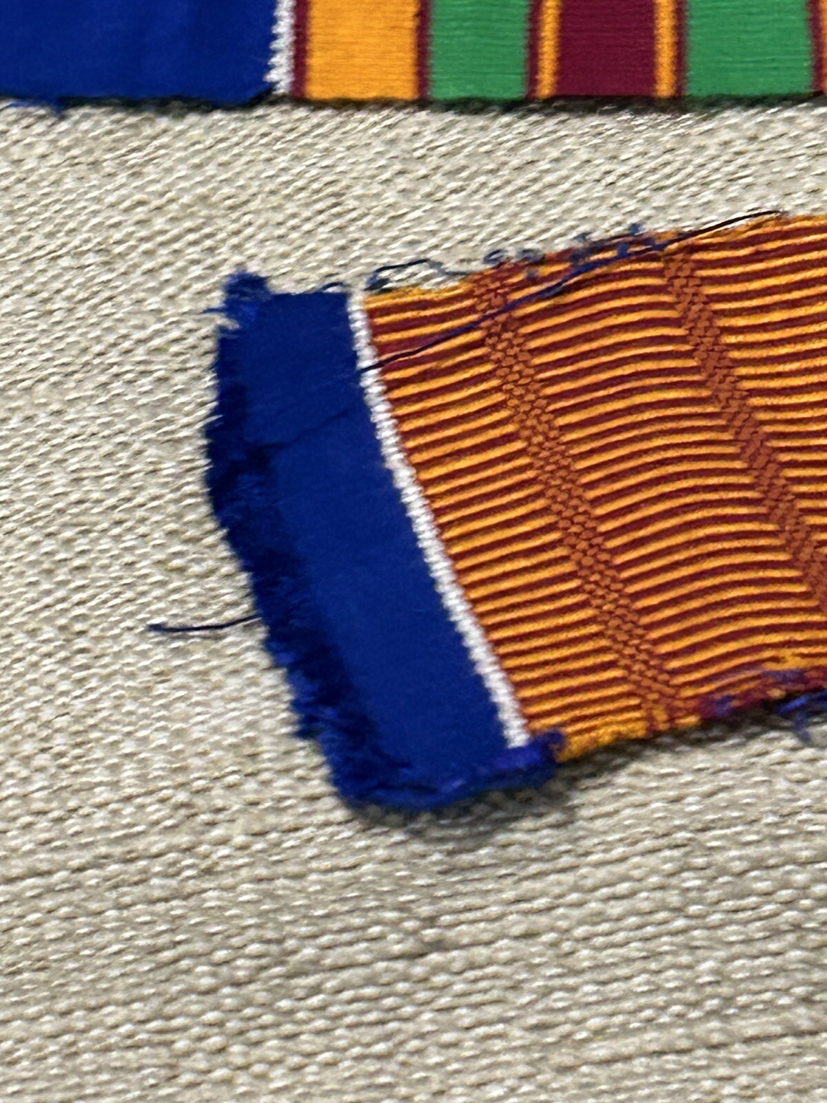 Kente African Stole Cloth Handwoven Ashanti Fabric Hand Loomed Vintage 130” Long