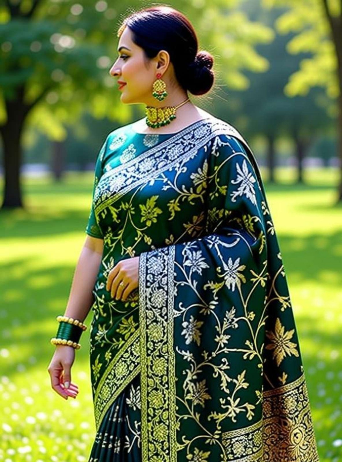 FASHION Woven FASHION Woven Silk, Art Silk Saree with Unstitched Blouse (GREEN)