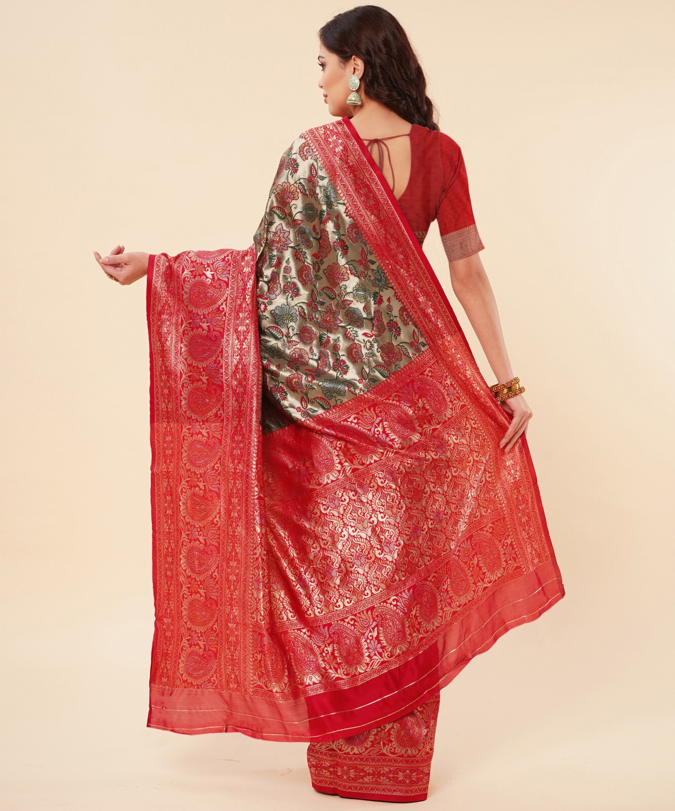 Areca Designer Tissue Jal Keri Silk saree blouses women Saree Cut – 5.5 Meter