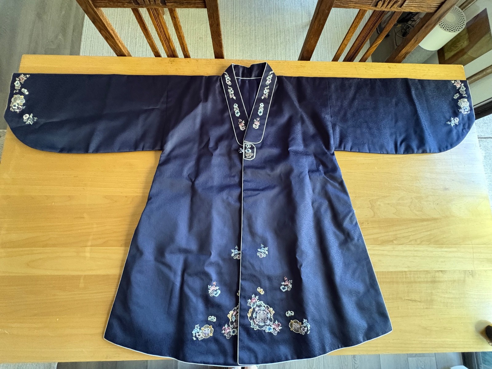 Korean Hanbok Durumagi Ladies S M Navy Blue Overcoat Traditional