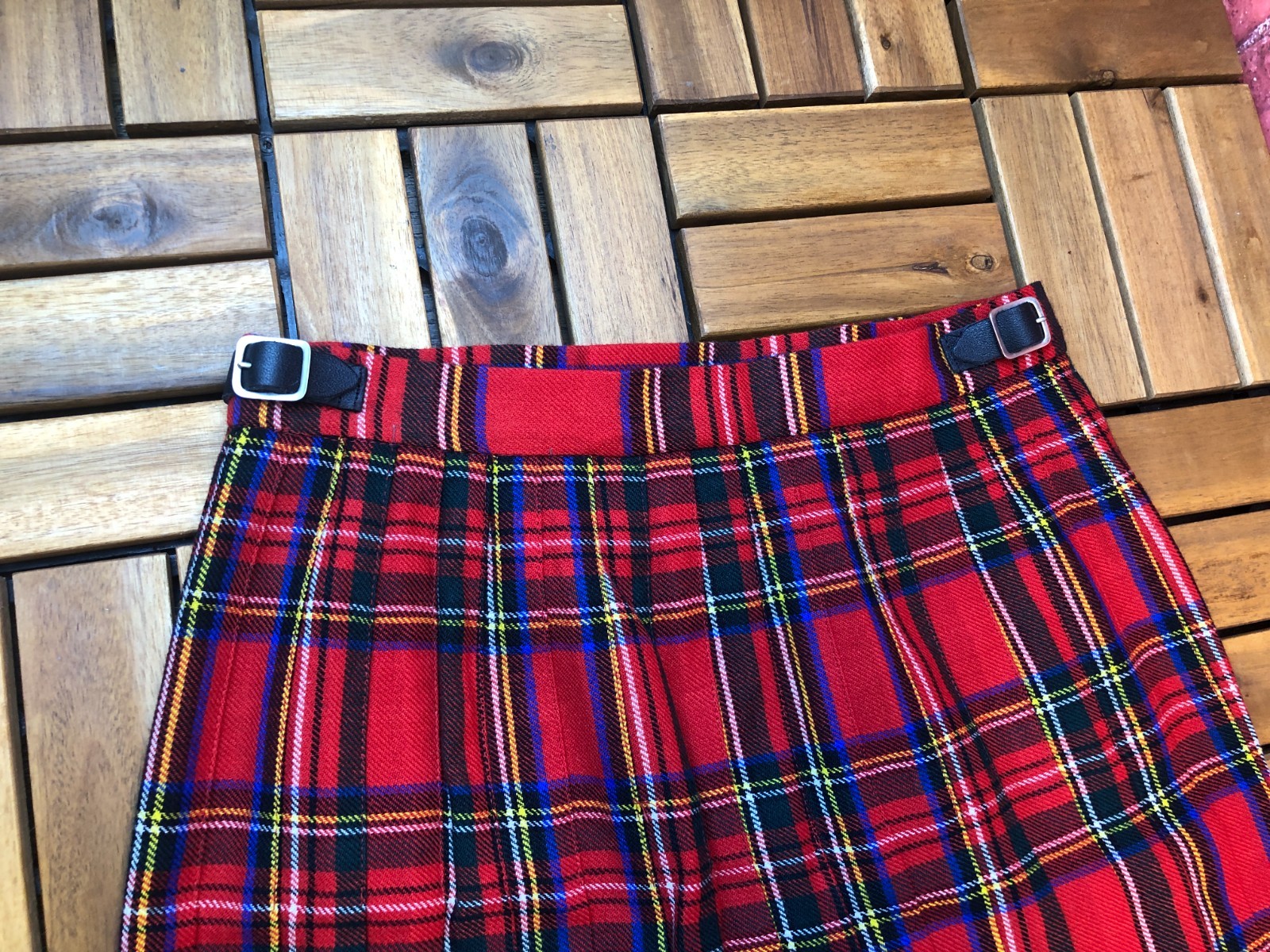 CLAN ROYAL OF SCOTLAND SKIRT KILT Plaid 100% Pure New Wool UK Size 12 NEVER WORN