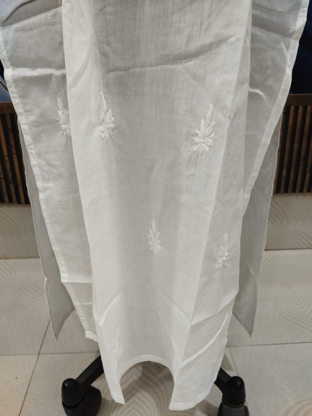 LONG S M L XL 2XL TUNIC KURTA 100% COTTON ETHNIC CHIKAN EMBROIDERY TOP KURTI