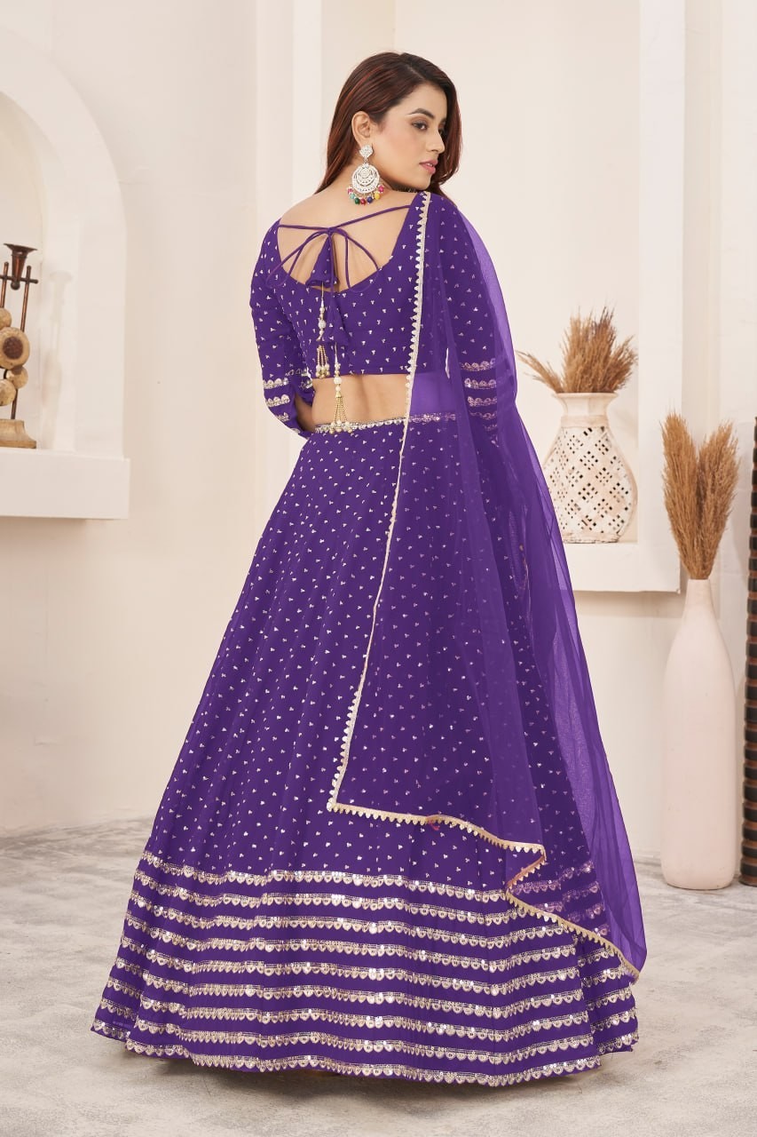 Luxury Art Silk Lehenga Choli Zari Sequin Engagement Party Wear