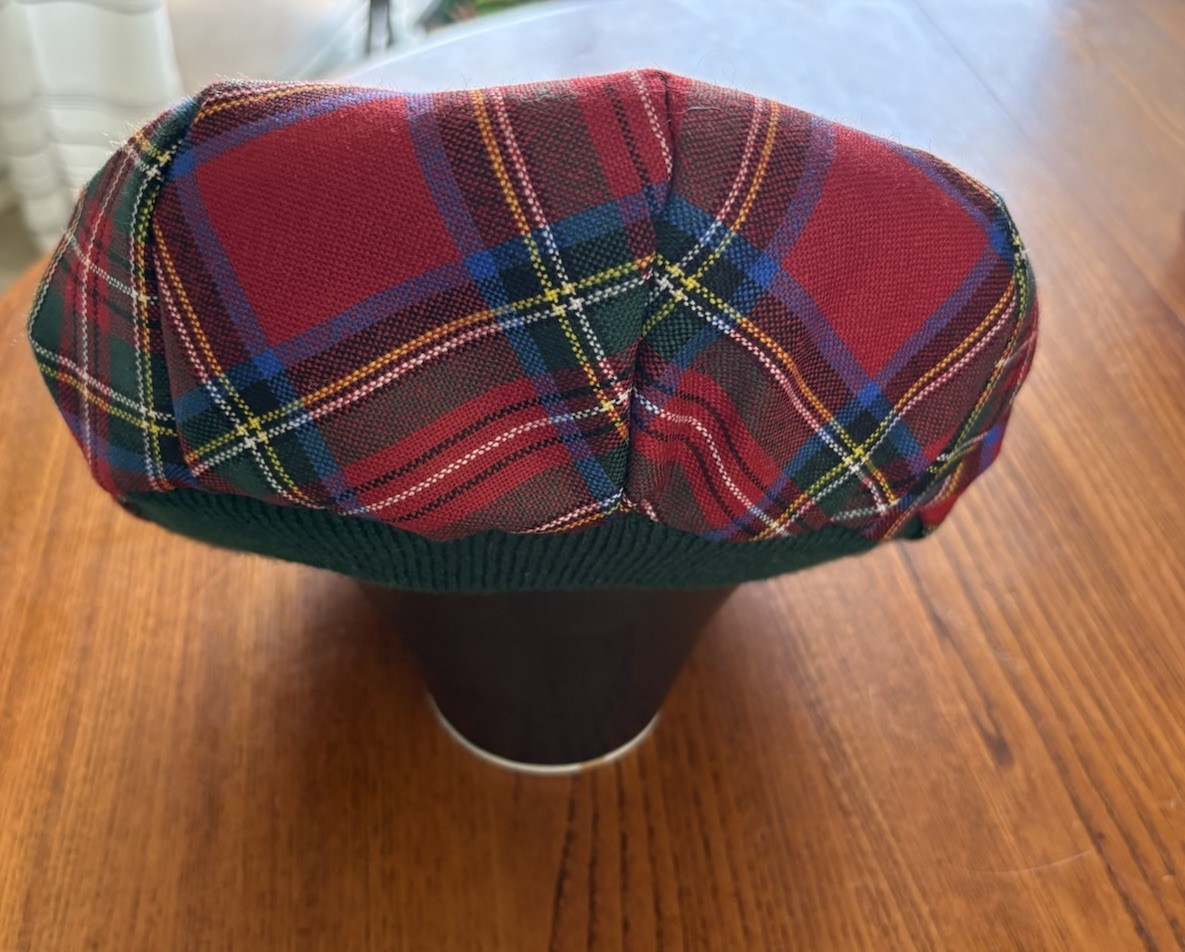 Ingles Buchan 100% Wool Golf Newsboy Cabbie Hat Tartan Plaid Made in Scotland