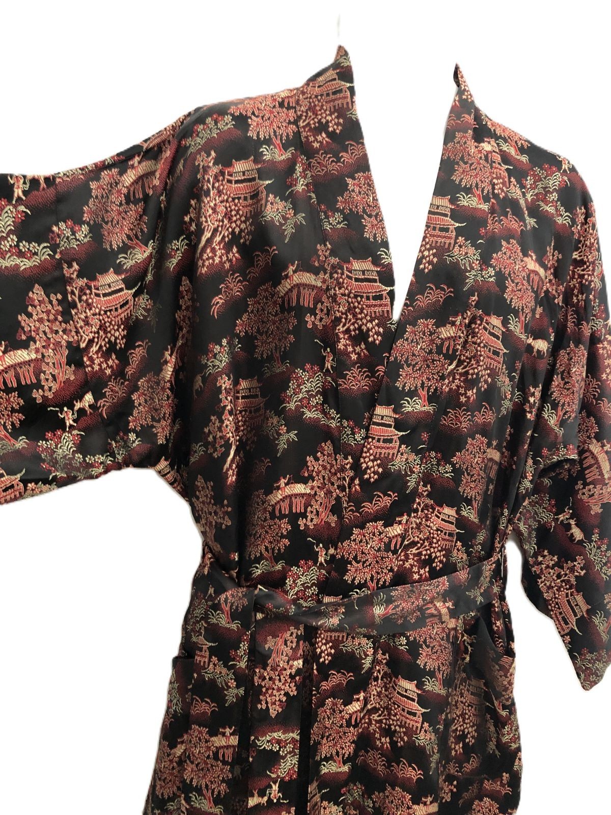 Vintage Shanghai Embroidered Health Kimono Robe Unisex Size Large approx.