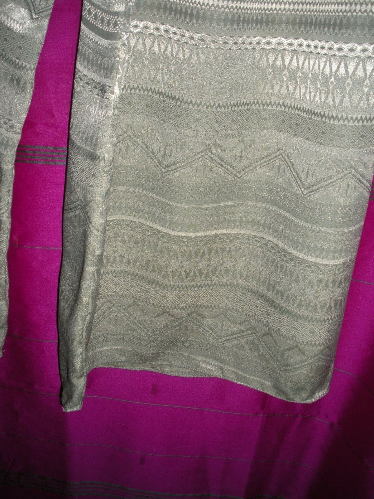 VIETNAM, TRADITIONAL TUNIC TOP AND WIDE SLACKS , NEW, SZ.6 OR 8,SILVER/GRAY