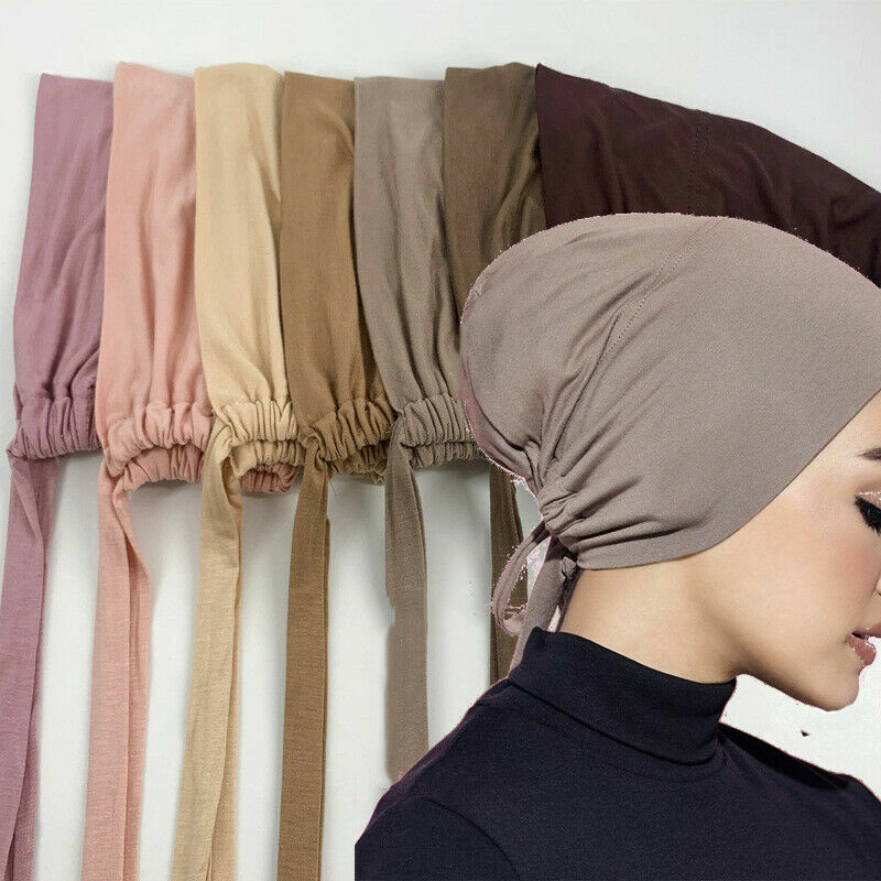 Adjustable Muslim Head Scarf Inner Hijab Caps Islamic Underscarf Ninja Scarf Hat