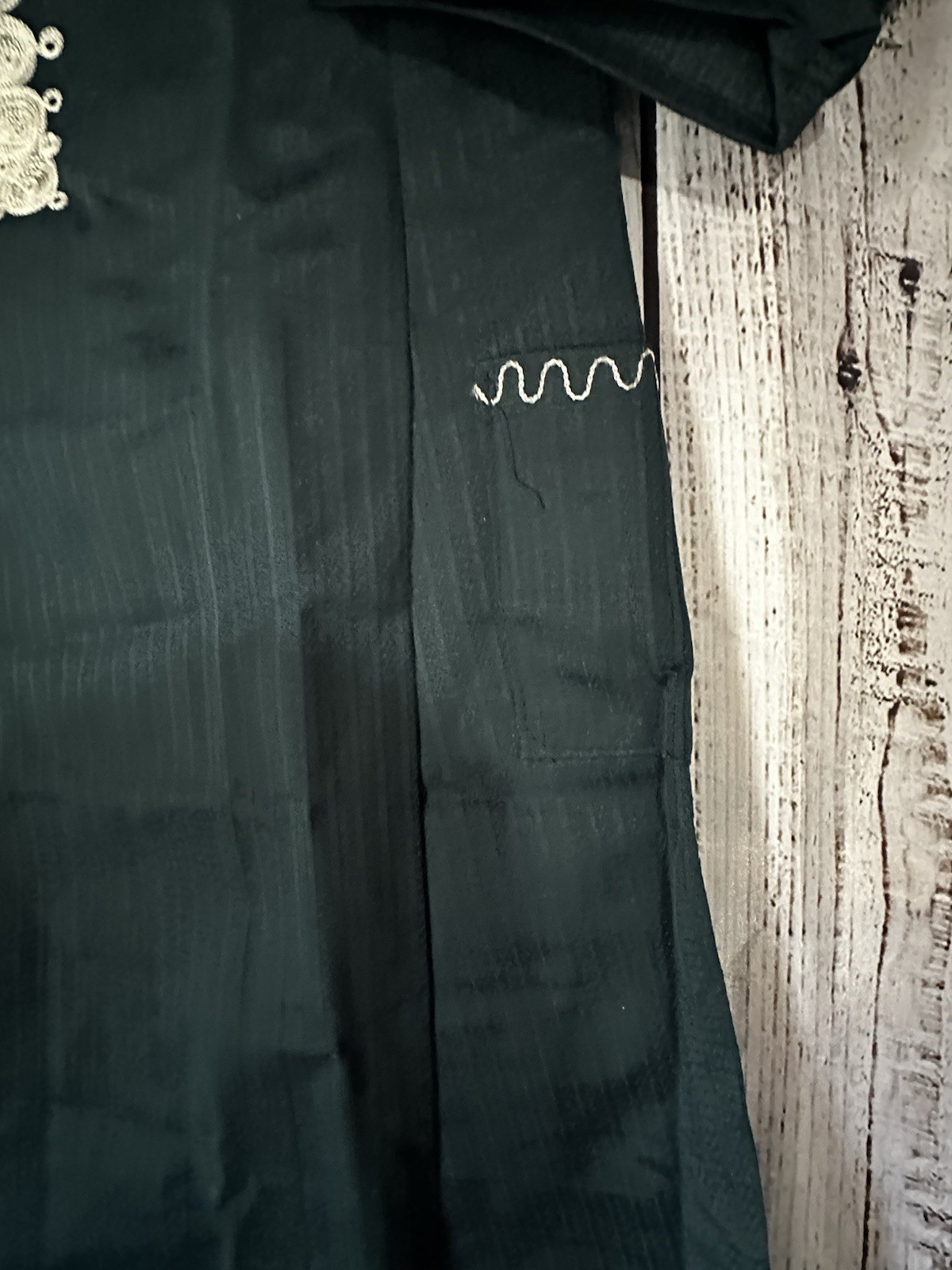 VTG dark green handmade Kashmiri-style cotton kurta -Nigeria, West Africa 1980