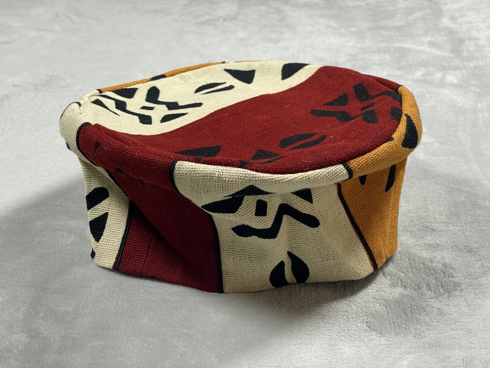 African Print Kufi Hat Mens One Size Multicolor Tribal Pattern Cap Cultural