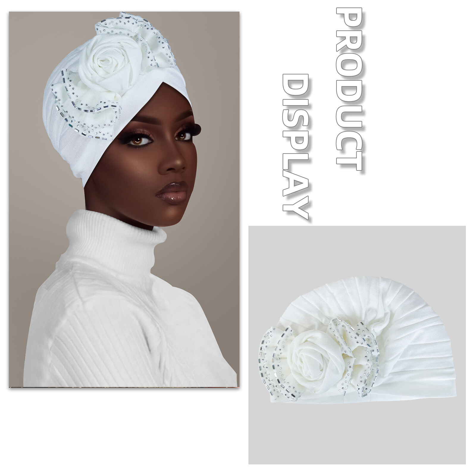 African Women Hijab Hats Turban Pleated Caps Cancer Chemo Islamic Beanie Indian