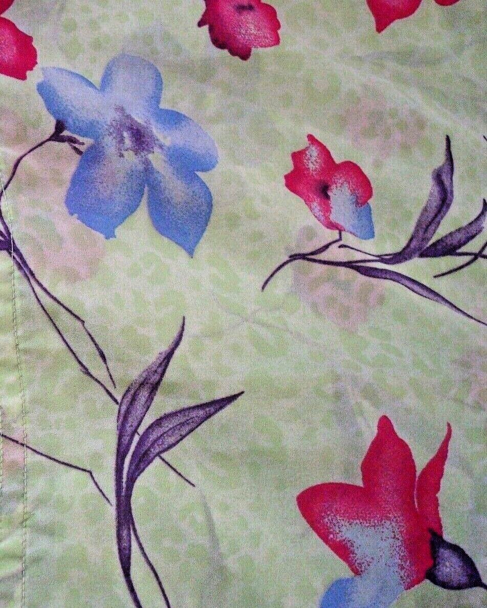 Party Pakistani Georgette Green Red Blue Flowers Shirt Kameez Shalwar Size Small