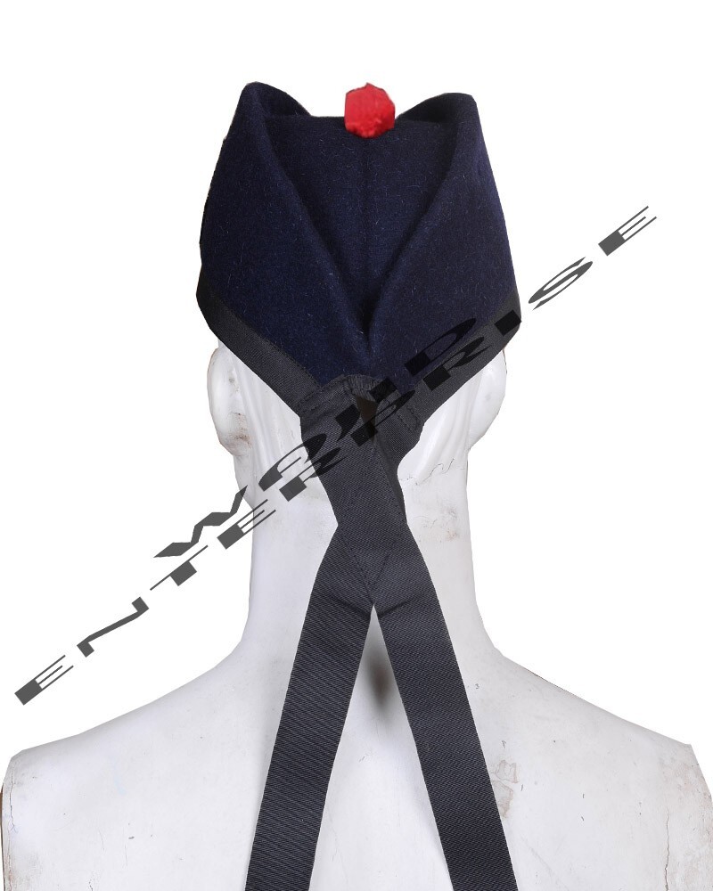 Handmade 100% Wool Navy Blue Glengarry SCOTTISH Kilt GLENGARRYS Scott Piper Cap