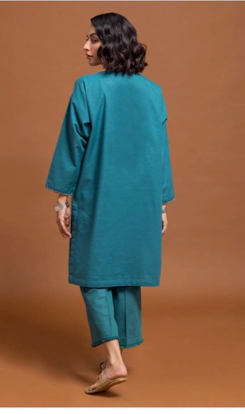 NWT KHAADI Size 14 Drop Shoulder Embroider Khaddar Kurti Fall/Winter Pakistan