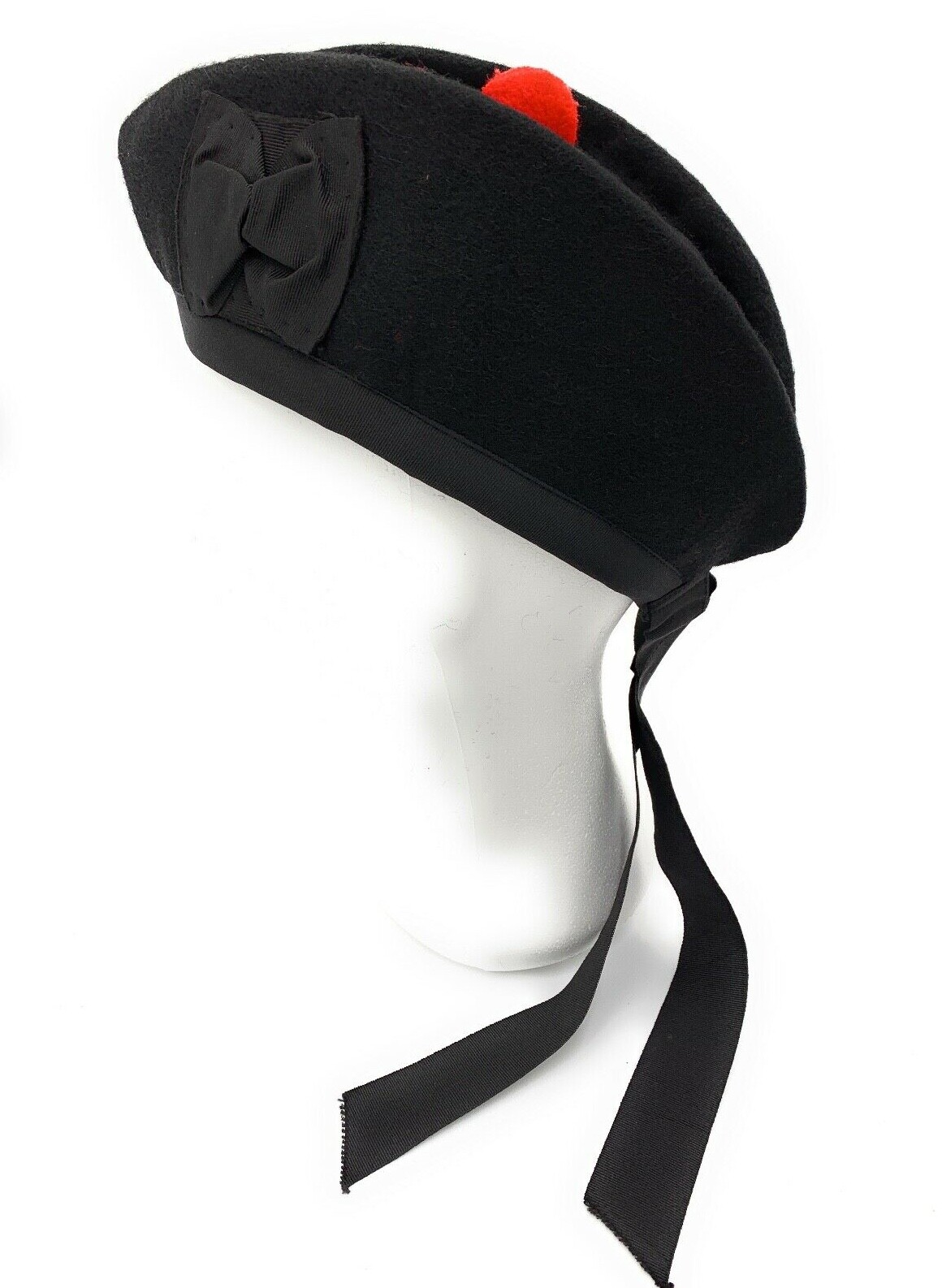 Scottish Pure Wool Glengarry Pipe-Band Hat Plain Black