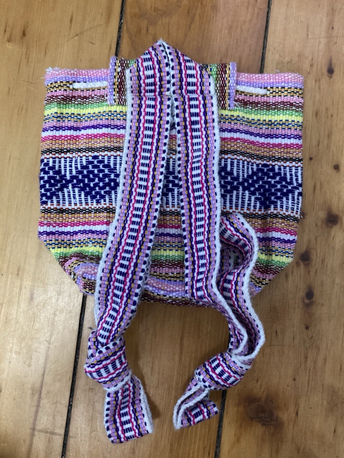 BACKPACK , MEXICAN MADE , AUTHENTIC PINZON , MULTI COLOR SMALL