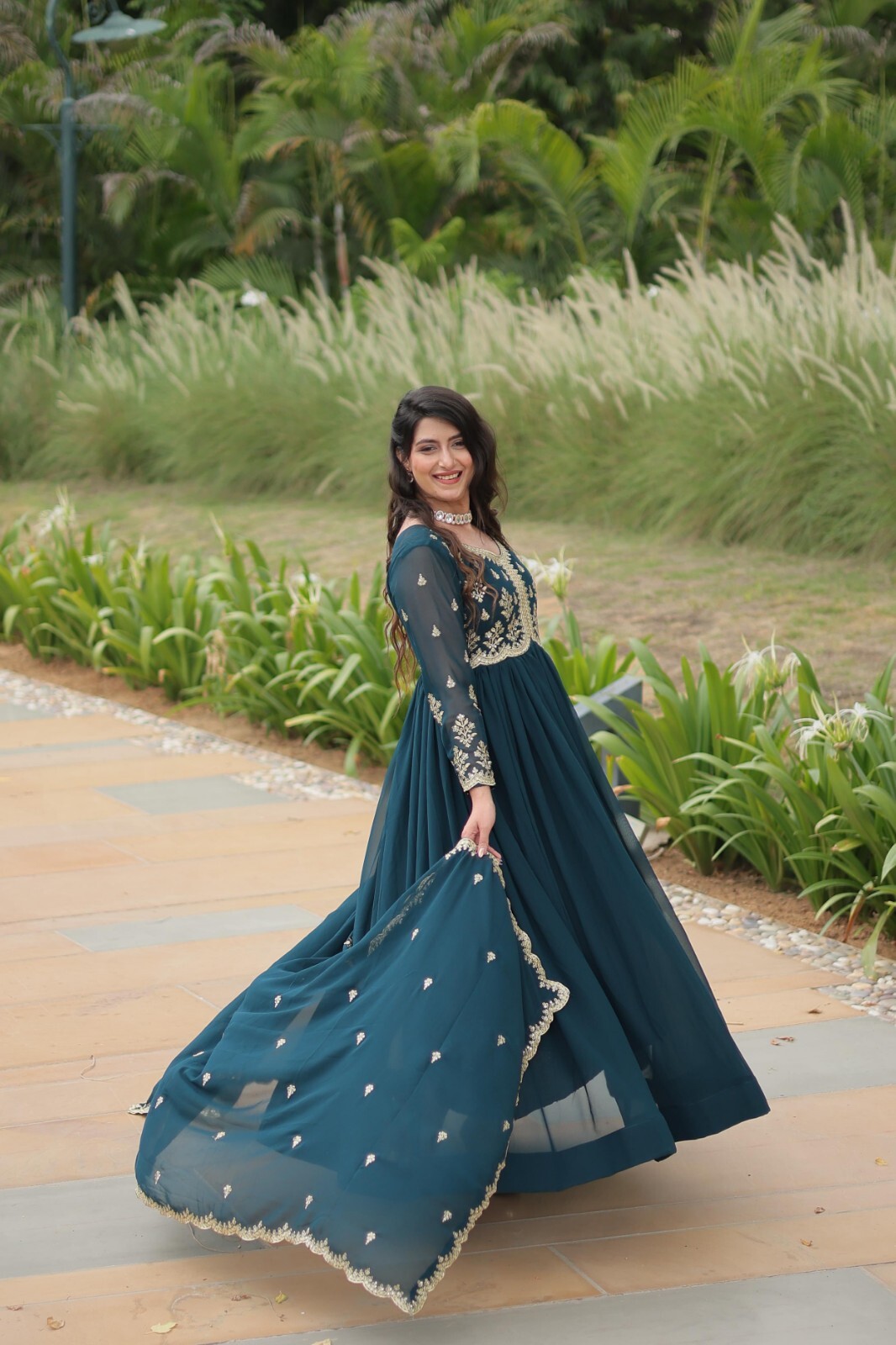 Pakistani Indian Wedding Wear Dress For Women’s Ethnic Taditional Wear Long Gown