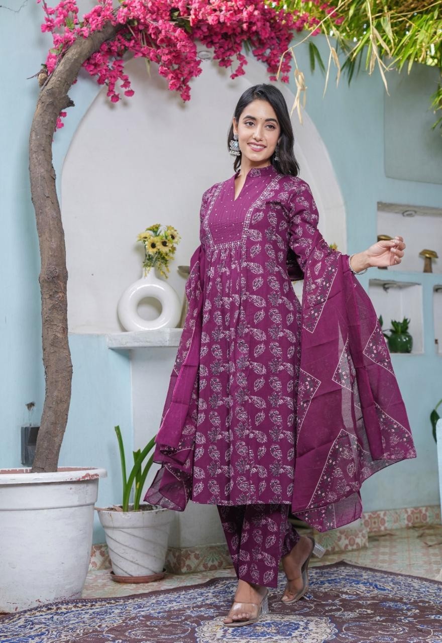 Plus Size Kurta Palazzo With Designer Dupatta Set, Pakistani Salwar Kameez Suit