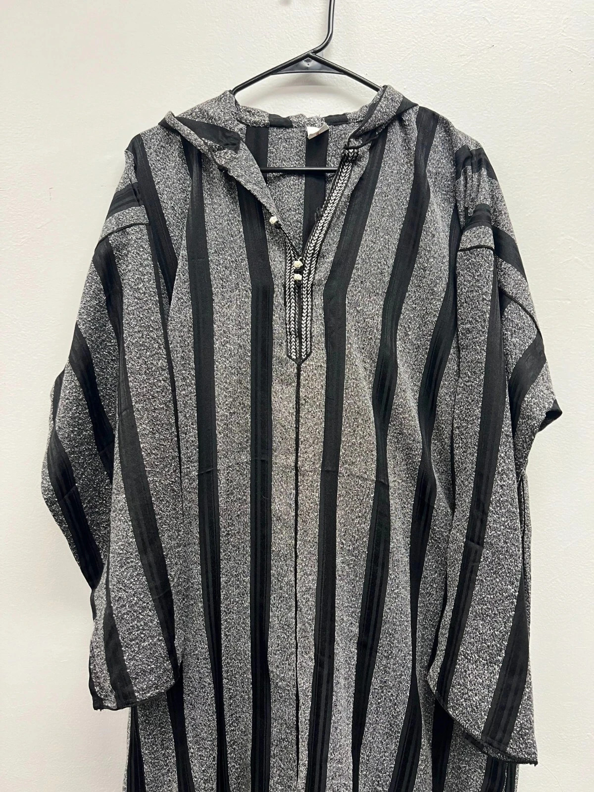 Men’s Moroccan Djellaba Hooded Thobe Jubbah Arab Dishdasha 56-62 | 13 Colors!