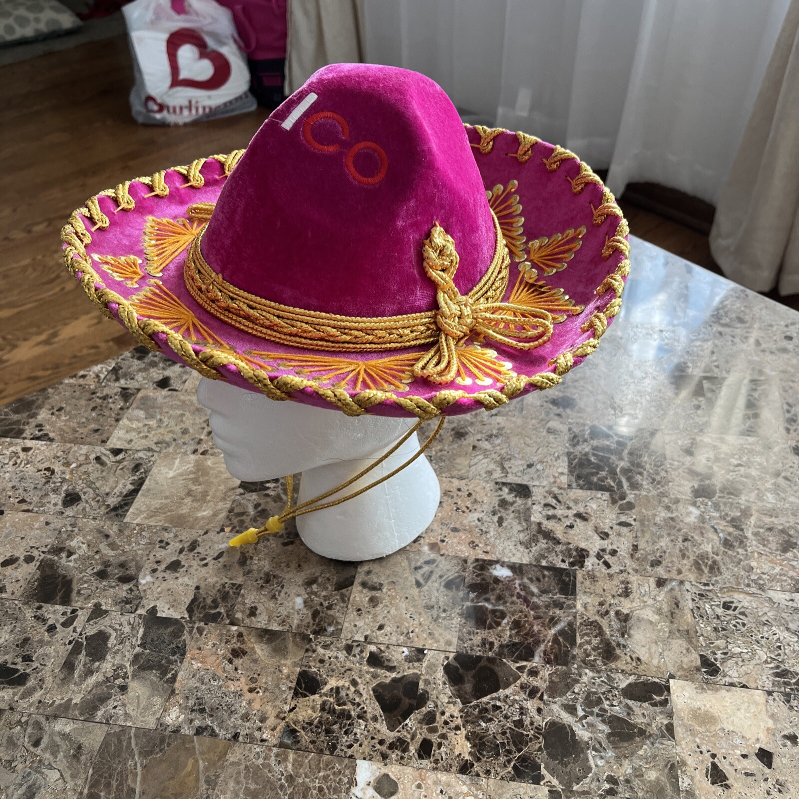 New Authentic Gonzalez Sombrero Youth Pink Gold Mexico Handmade Cinco De Mayo