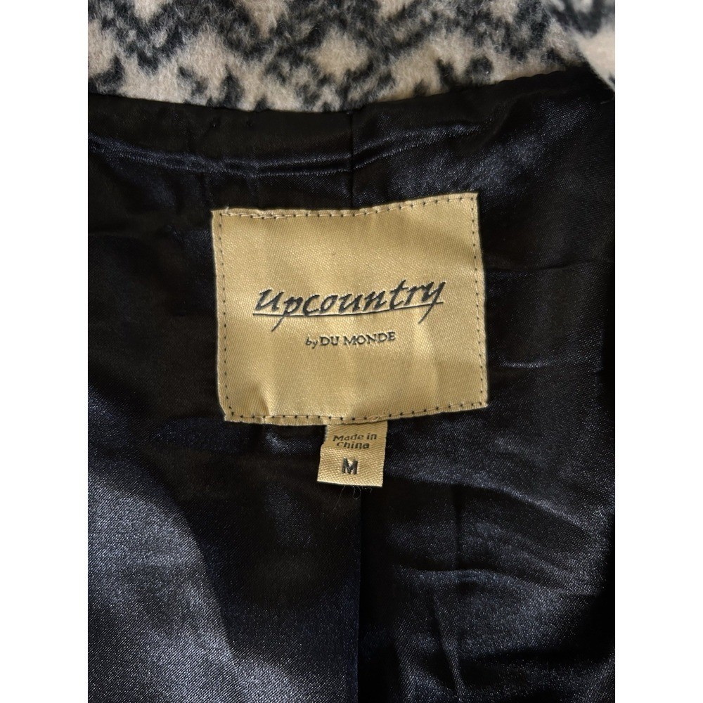 Upcountry By Du Monde Women’s Nordic Aztec Jacket Sz Medium Black Cream Flannel