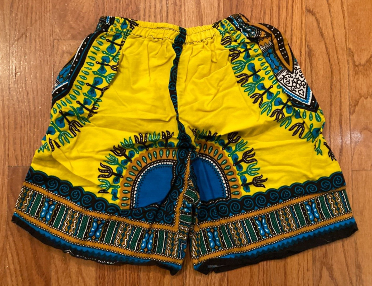 African Dishaki UNISEX KIDS Yellow, Blue & Black Size XL EMCHIT #6669
