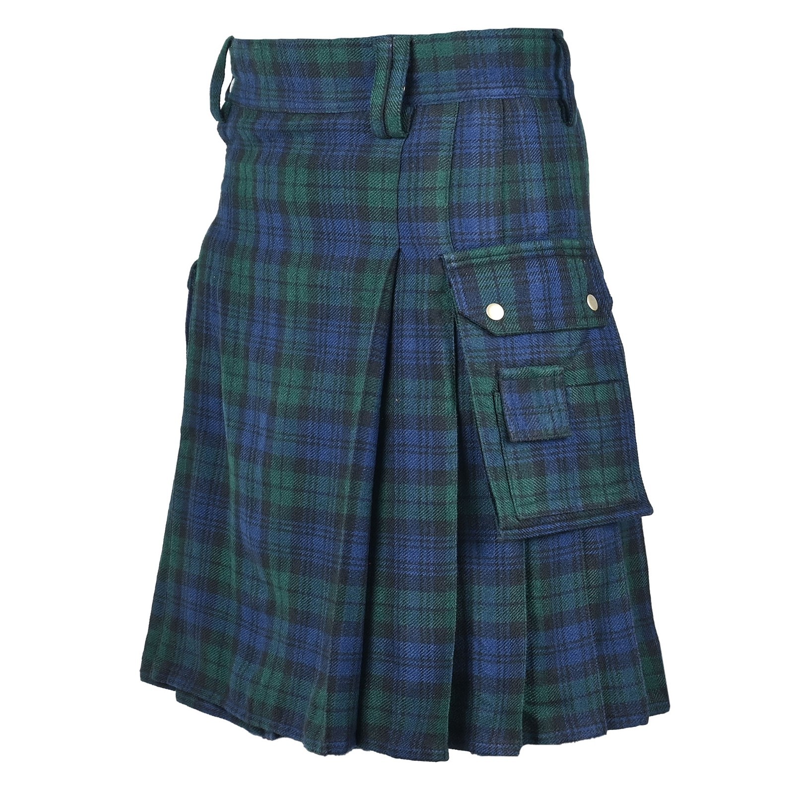 Mens Utility Tartan Kilt Black Watch with Cargo Pockets Scottish Highlander kilt