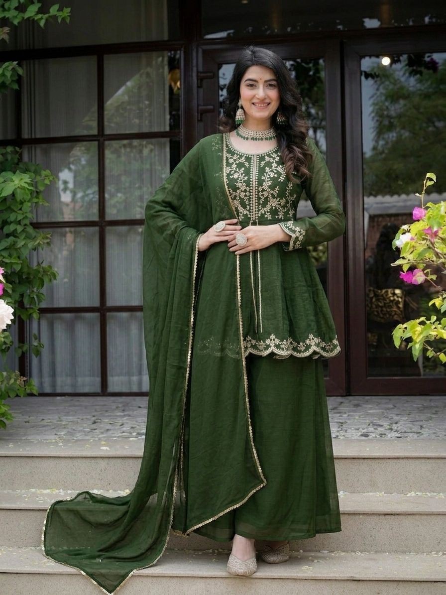 Designer Indian Pakistani top plazzo Bollywood Dress Party Wear Suit wedding