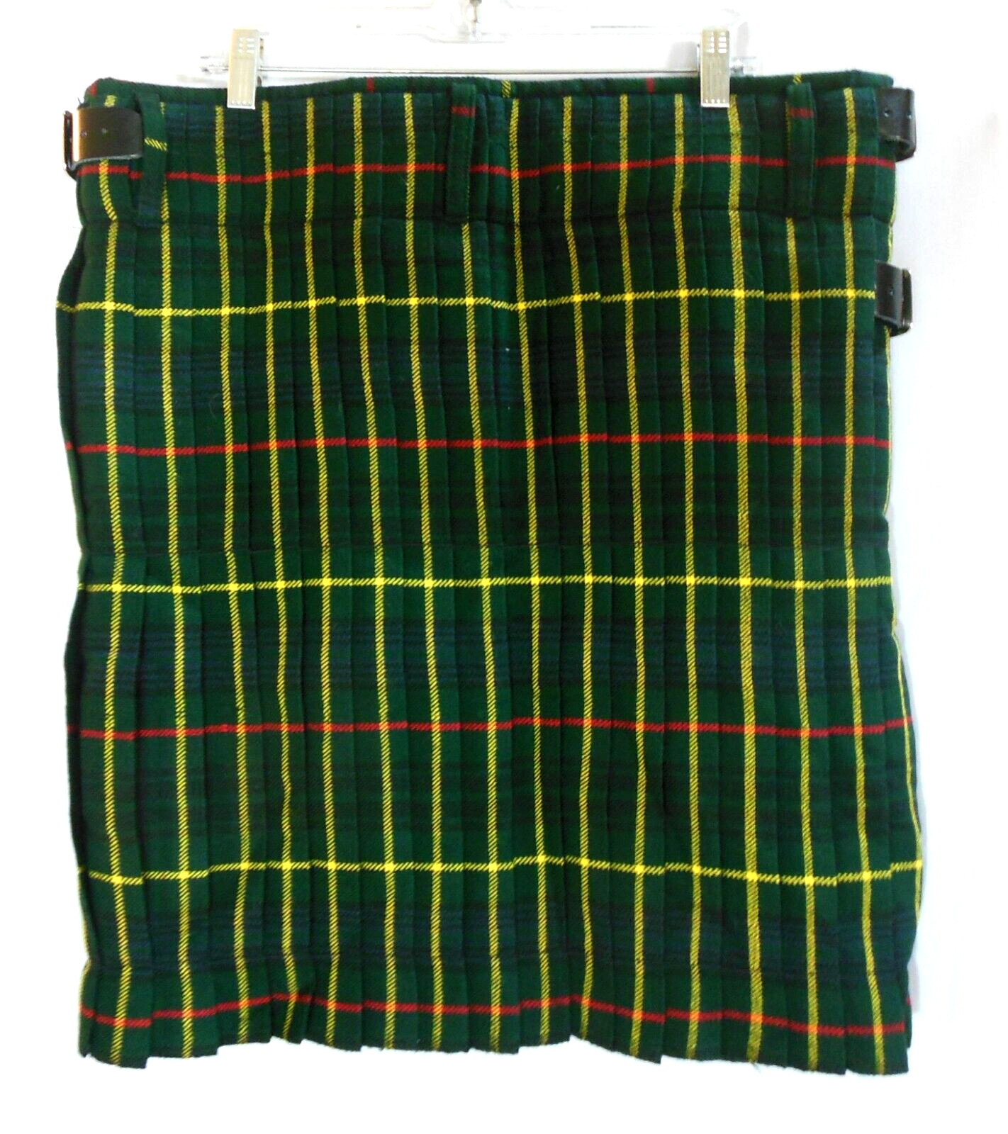 Scottish Design Tartans Kilt 40 Green Black Yellow Red Plaid Men NWOT