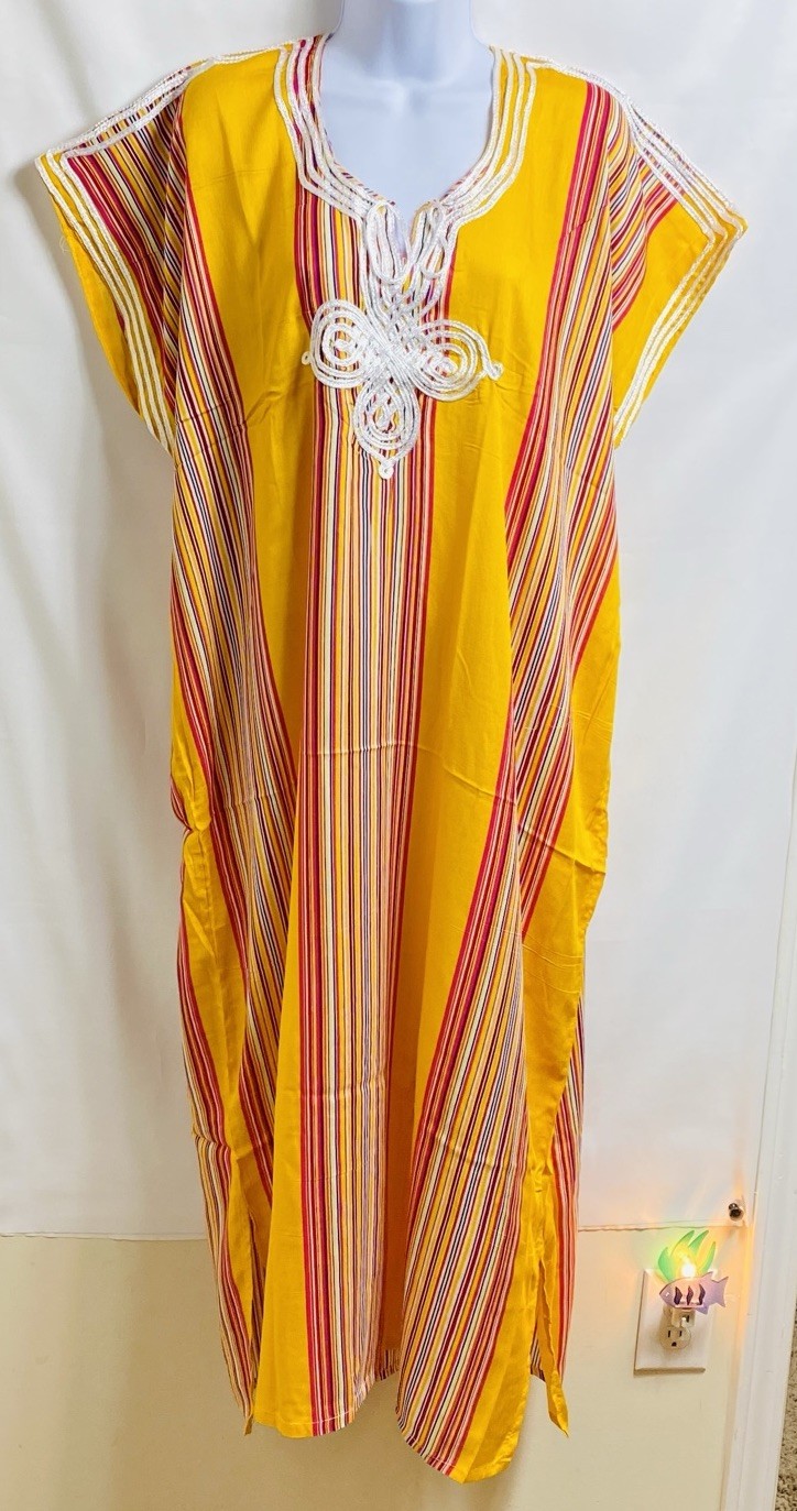 Morrocan Casual Summer Dress GANDORA handmade One Size Yellow NEW