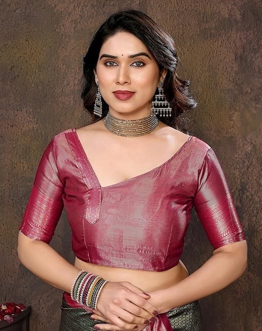 Women’s Banarasi Kanjivaram Art Silk Saree with Blouse Material
