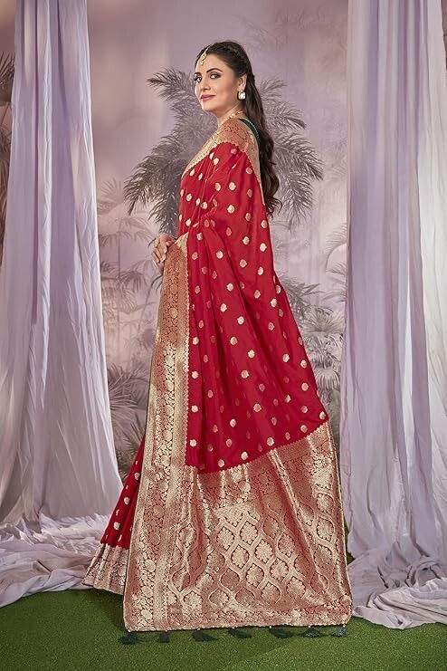 Women’s Heavy Banarasi Heavy Saree for women with Unstitch Heavy Blouse Piece