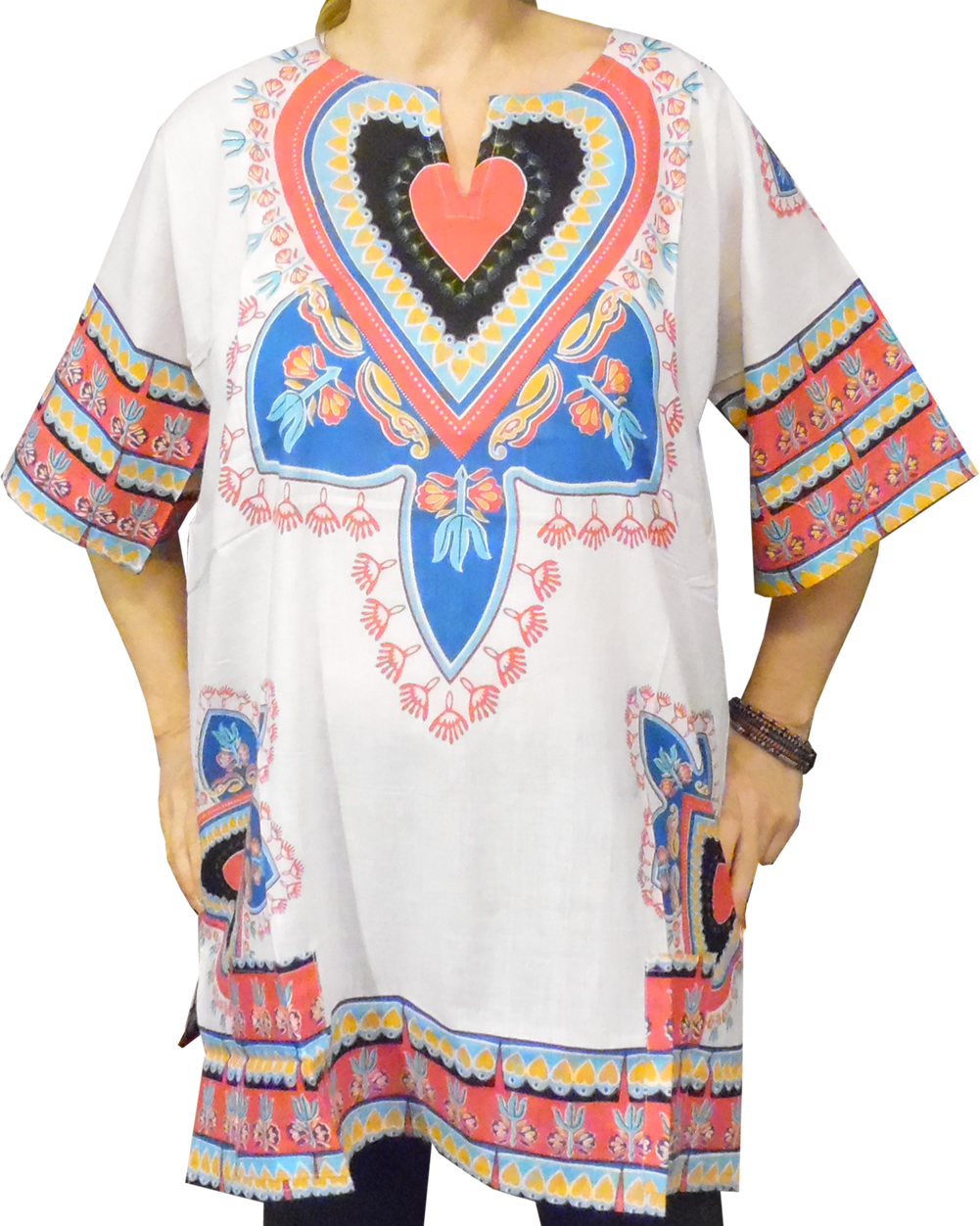 Womens Sweet Heart Dashiki Shirt AmericanDashiki 100% Cotton