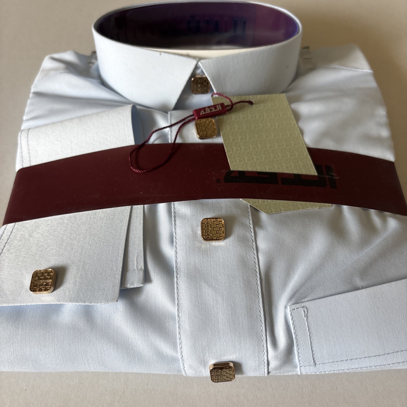 MEN Size 54M DAFFAH High Quality ALL SEASON Thobe CUFF SLEEVE SHIRT COLAR