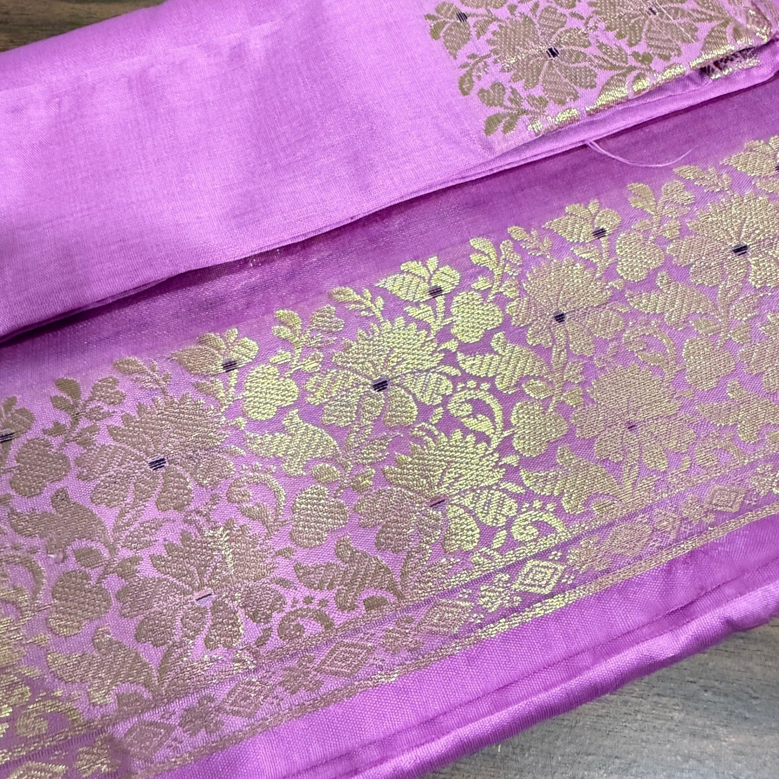 NEW Indian Womens Brocade ART/Artificial Silk Sari SAREE Light Purple w/Blouse