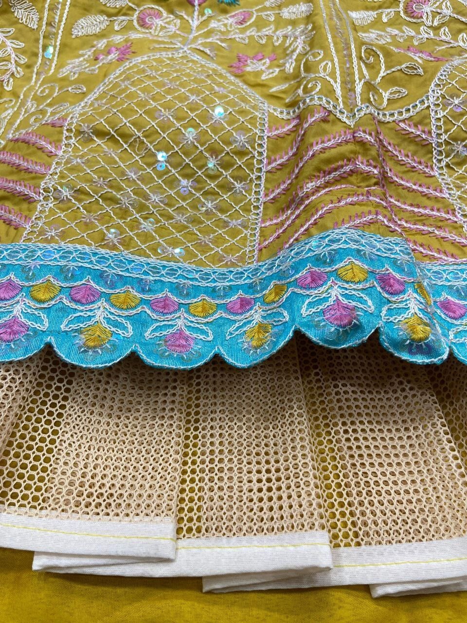 Latest Kasturi Silk Yellow Lehenga Choli With Net Dupatta For Reception Wear