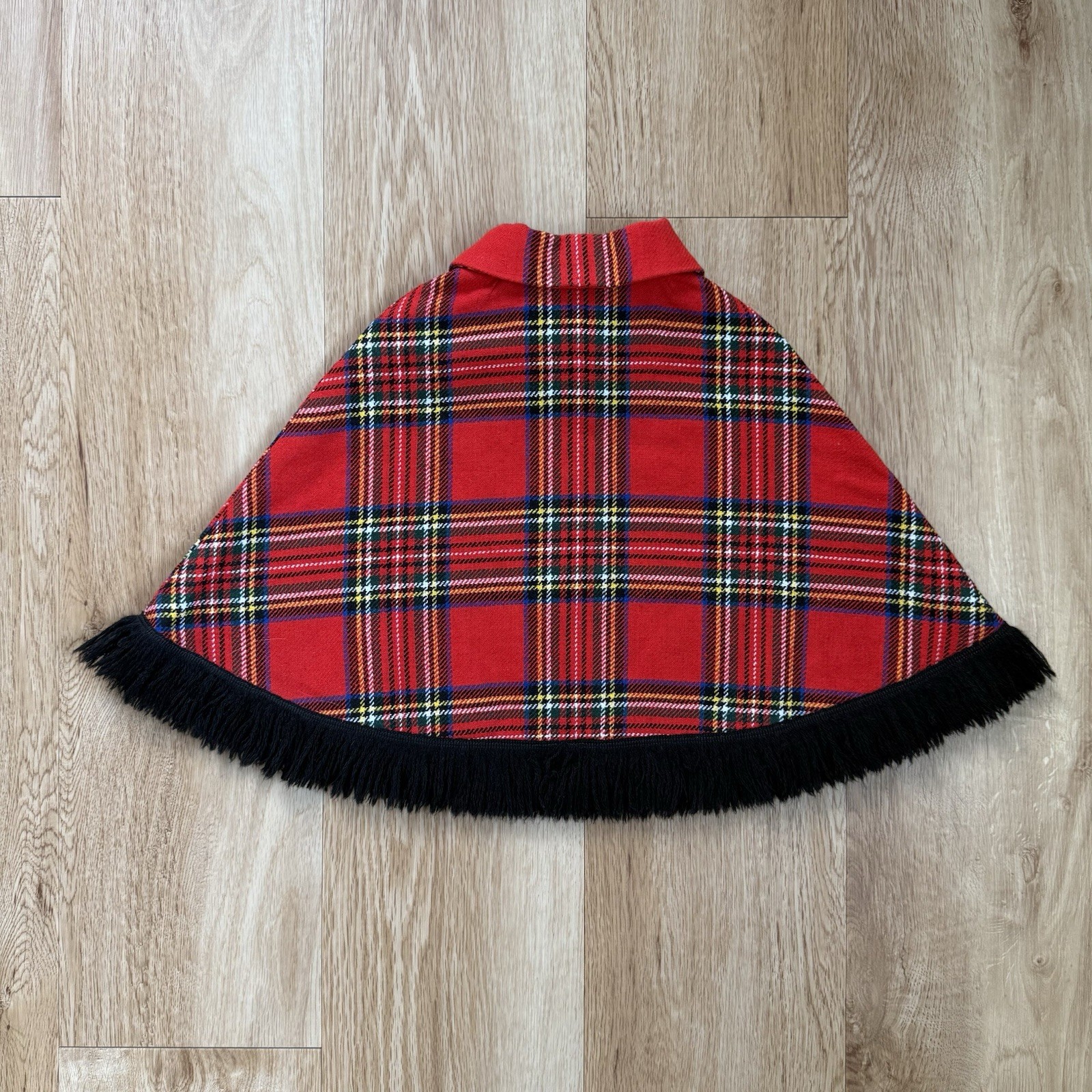 Vintage Tartan/Plaid Wool Blend Holiday Winter Cape Child Size Made in Scotland