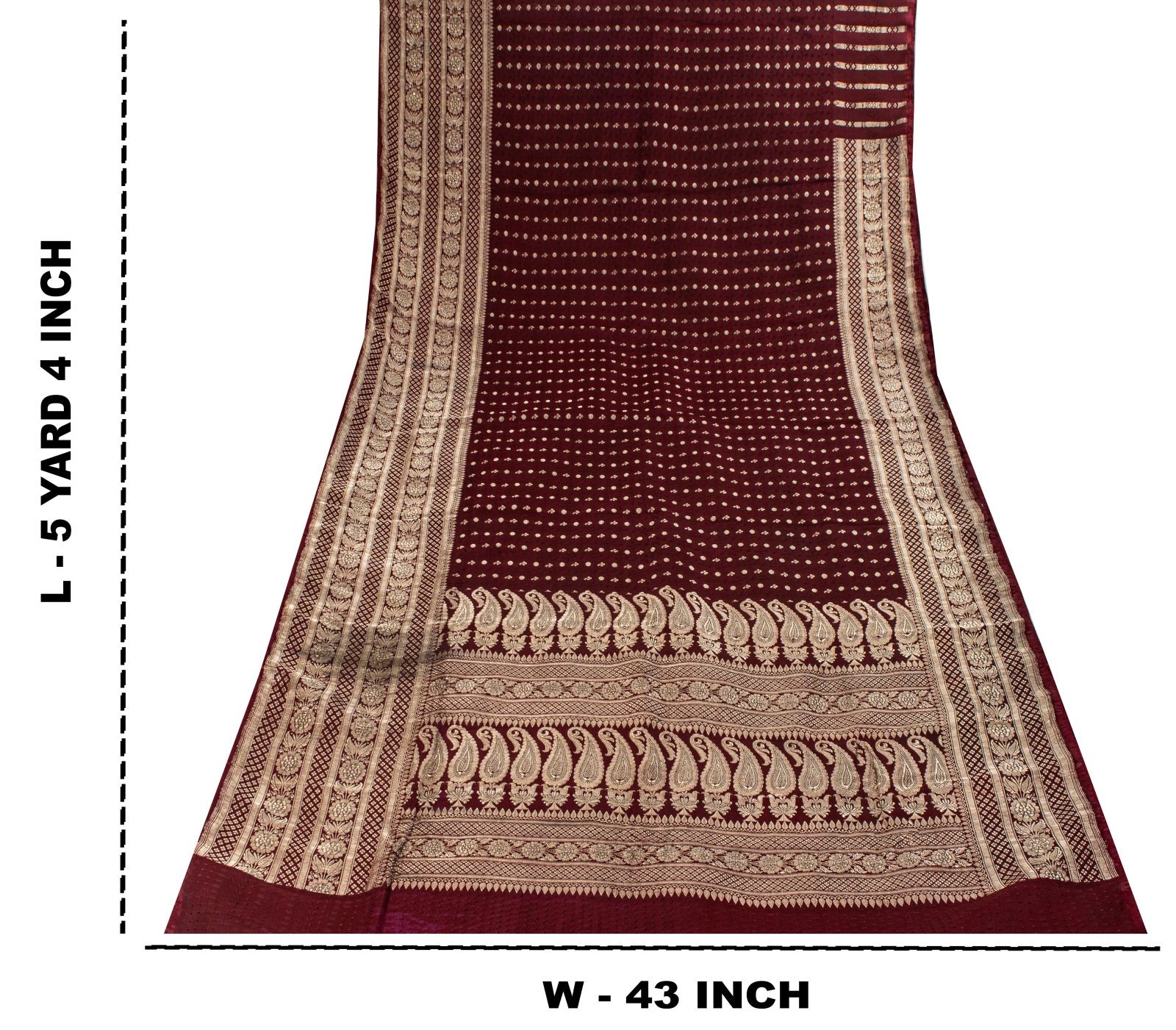 Sanskriti Vintage Red Blend Silk Saree Banarasi Brocade Zari Hand-Woven 5Yd Sari