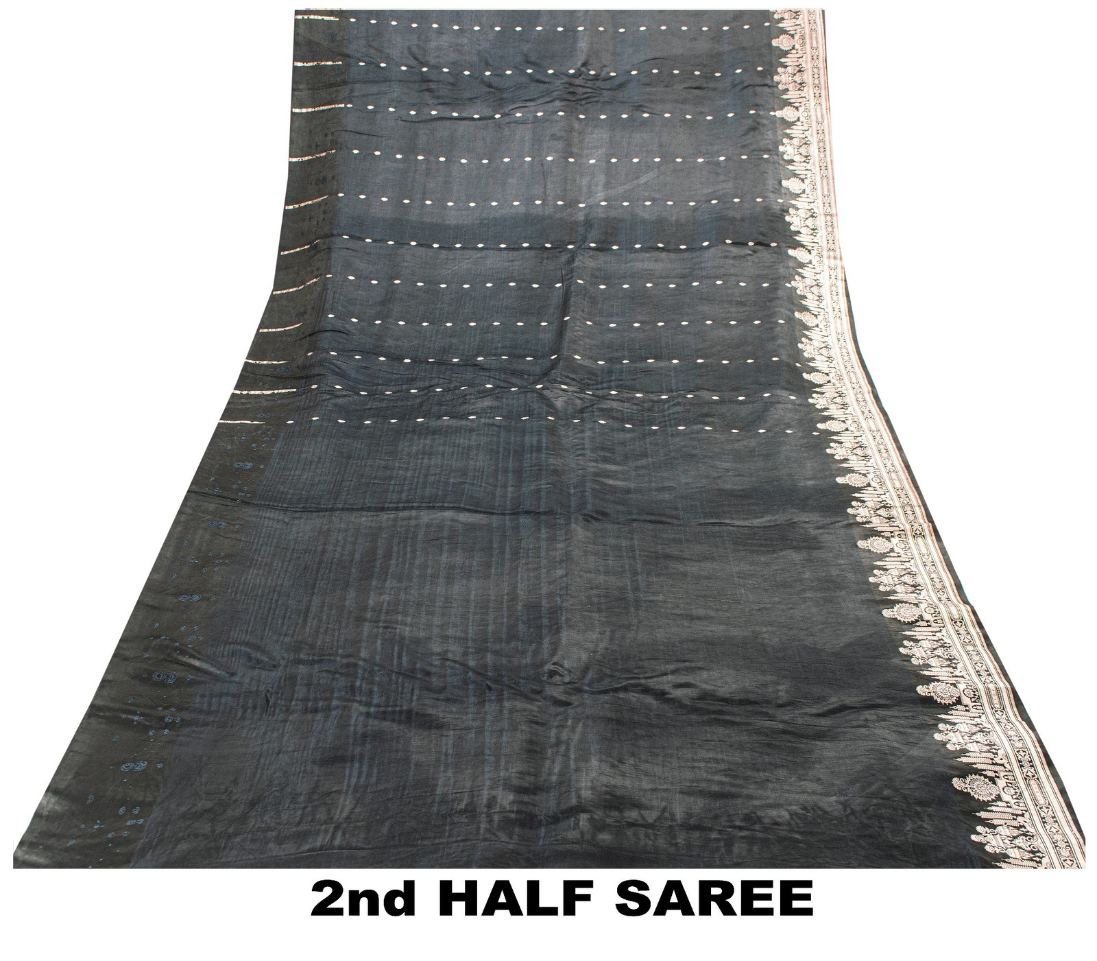 Sanskriti Vintage Black Pure Satin Sarees Banarasi Brocade Zari Hand-Woven 6+Yd